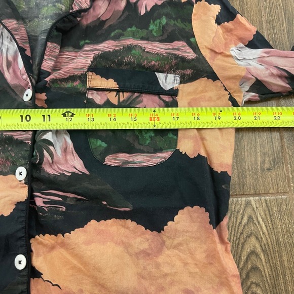 Desmond Dempsey Pajama Set L Luxury Print Designer Loungewear Rare South Island - Picture 4 of 9